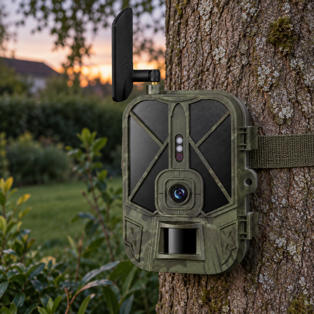 4G-Wildkamera im Garten in der Dämmerung