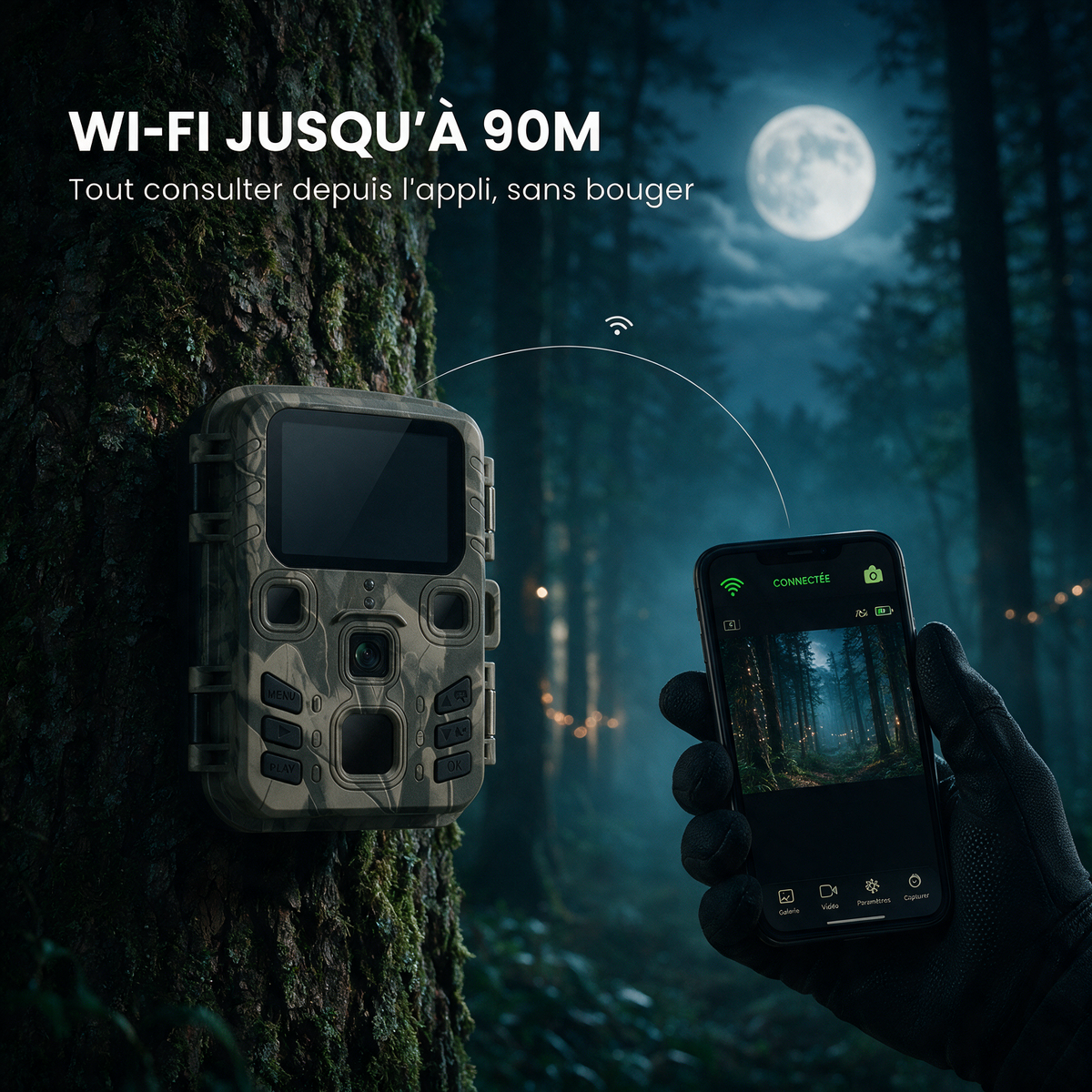 Caméra de chasse 1296P WiFi
