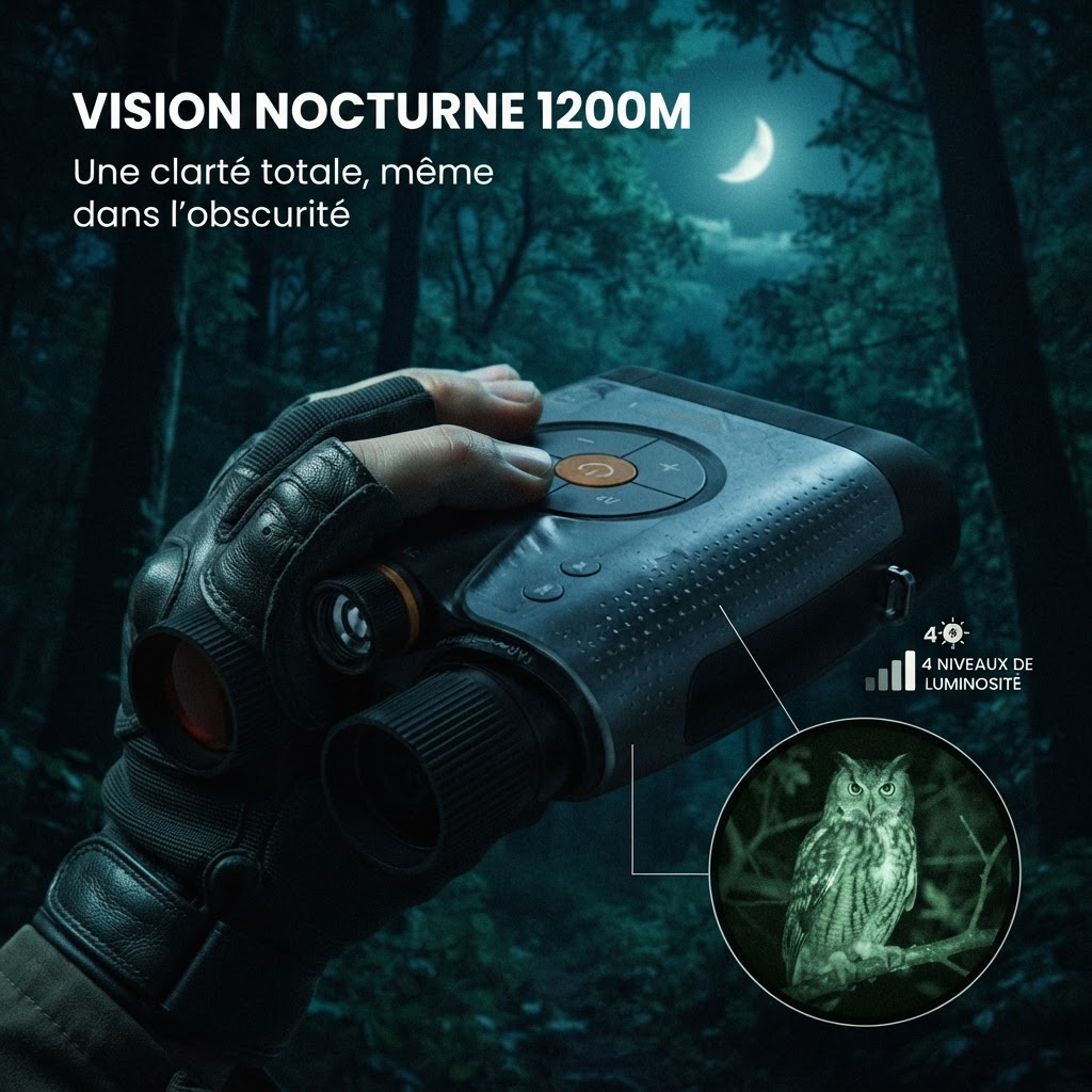 Jumelles vision nocturne 4K longue autonomie