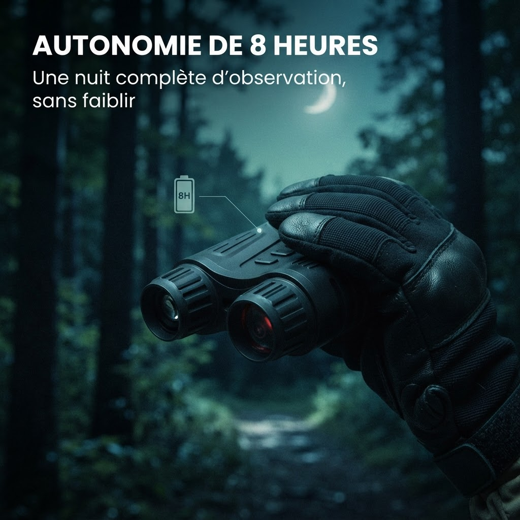 Jumelles vision nocturne 4K autonomie 8h