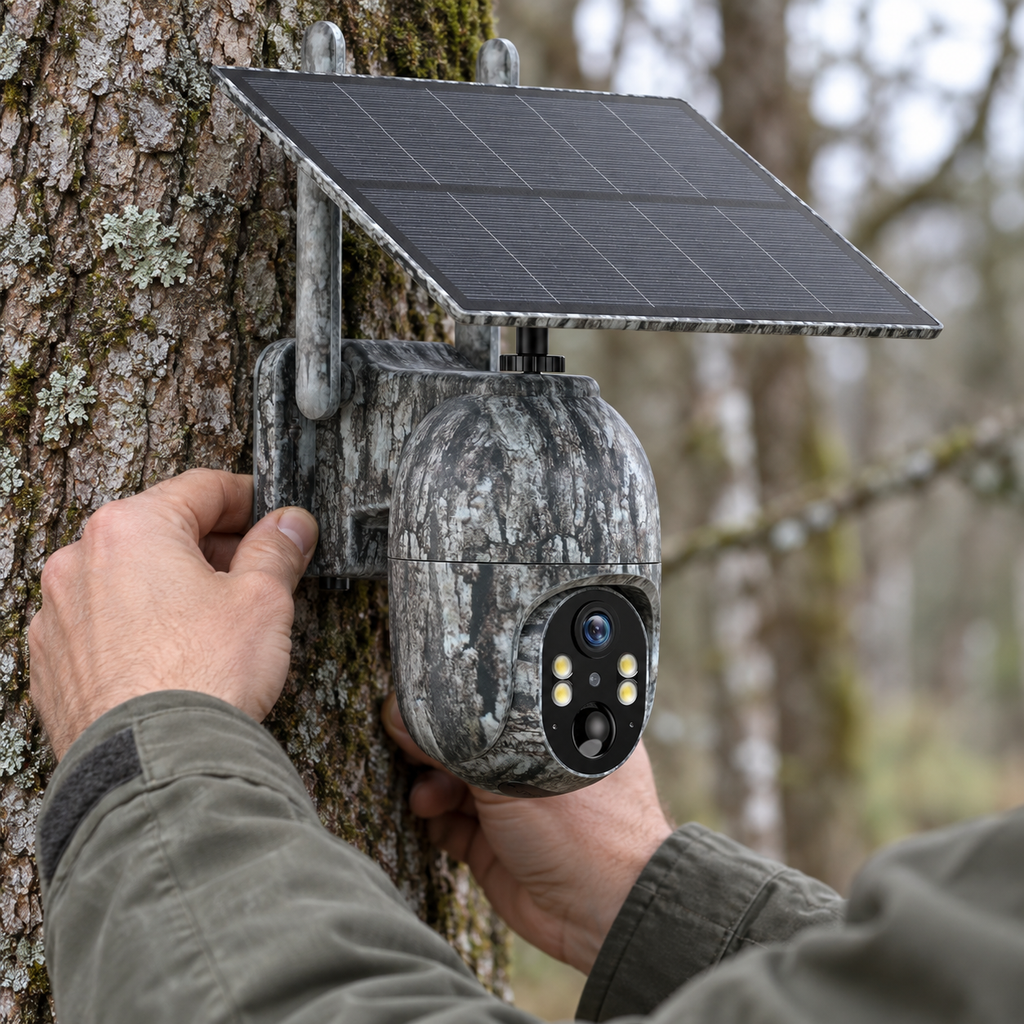 Installation du support de la caméra solaire 4G orientable